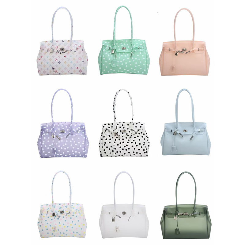Jelly Bag Clear Pvc - Tas Tote PVC Transparan Polka Dot