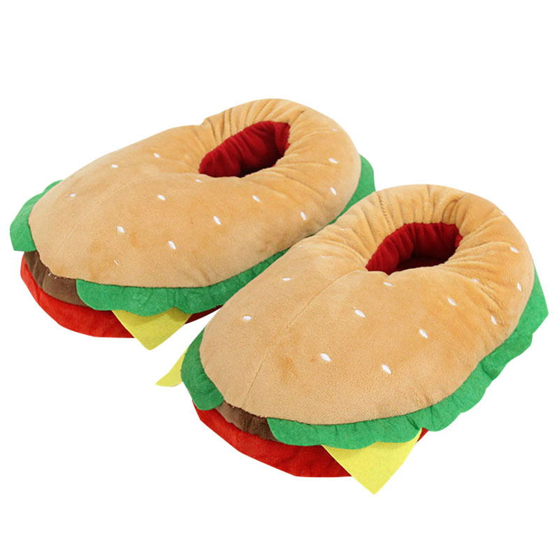 Women Bags And Shoes - Sandal Rumah Wanita Motif Hamburger Kartun