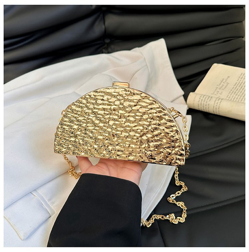 Women Bags Golden - Tas selempang bahu rantai untuk wanita,