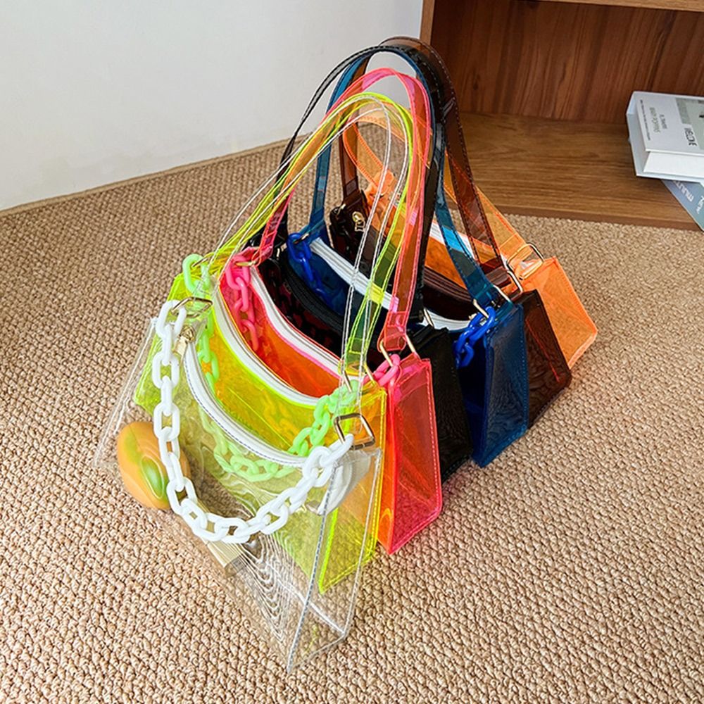 Jelly Bag Clear Pvc - Tas jeli wanita modis tas tangan