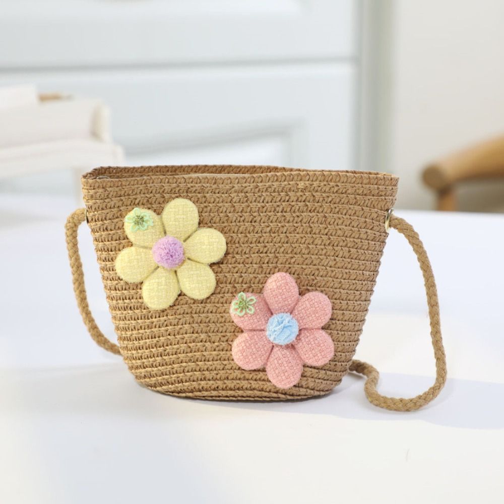 Woven Straw Bag - Tas Jerami Anyaman Tangan Motif Bunga