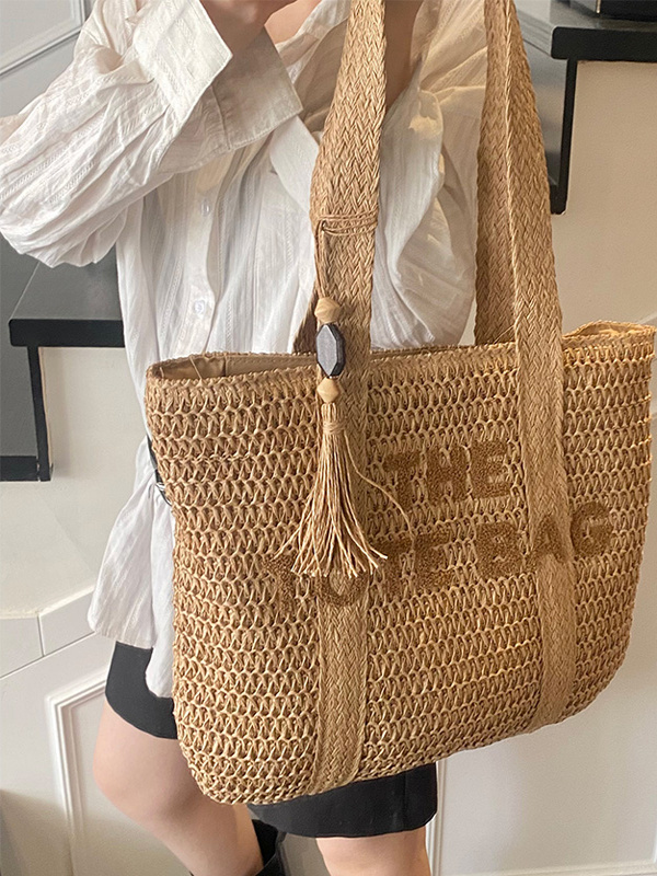 Woven Straw Bag - Tas Anyaman Jerami Berkapasitas Besar untuk