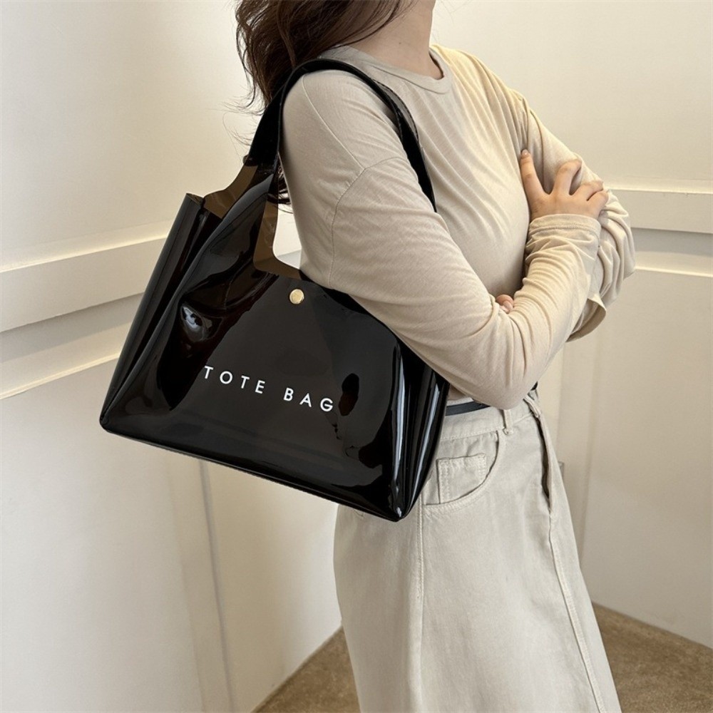 Jelly Bag Clear Pvc - Tas Bahu Transparan PVC Fashion, Kapasitas