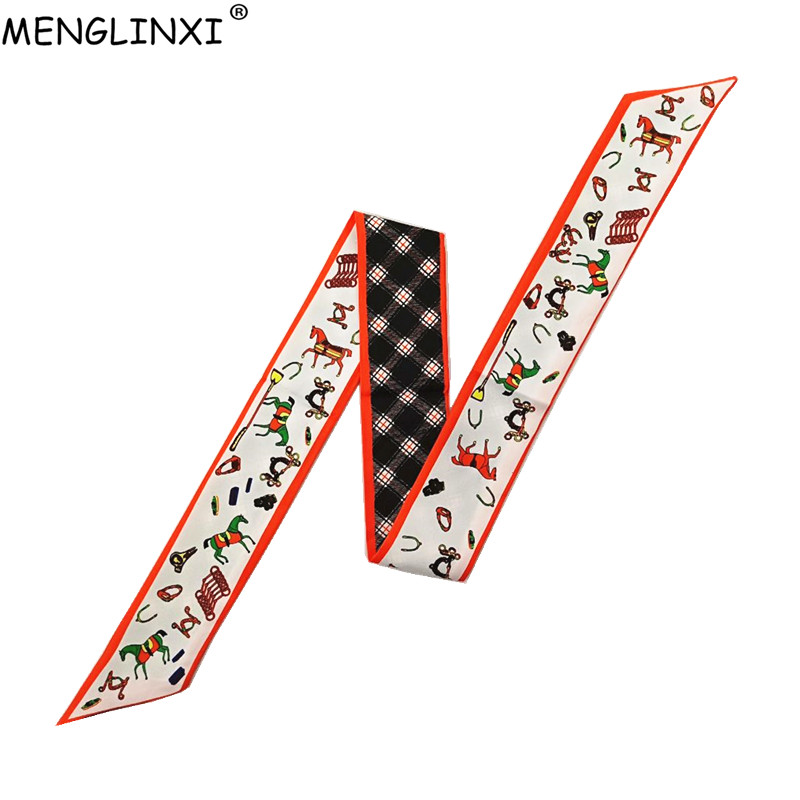 Syal Skinny Kotak-kotak Kuda T - Women Bags Brands ulasan dan harga