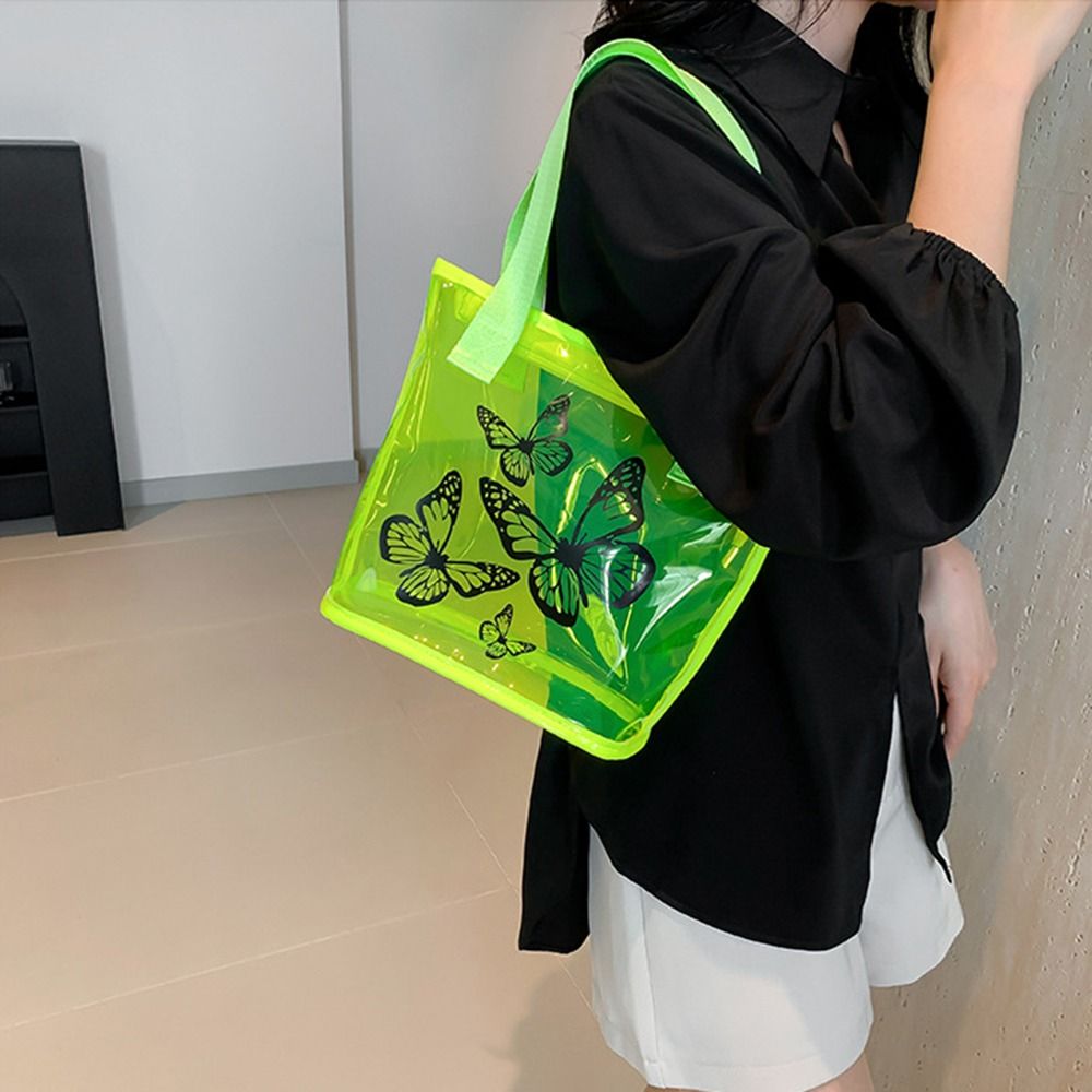 Tas Tote Transparan Motif Kupu - Jelly Bag Clear Pvc ulasan dan harga