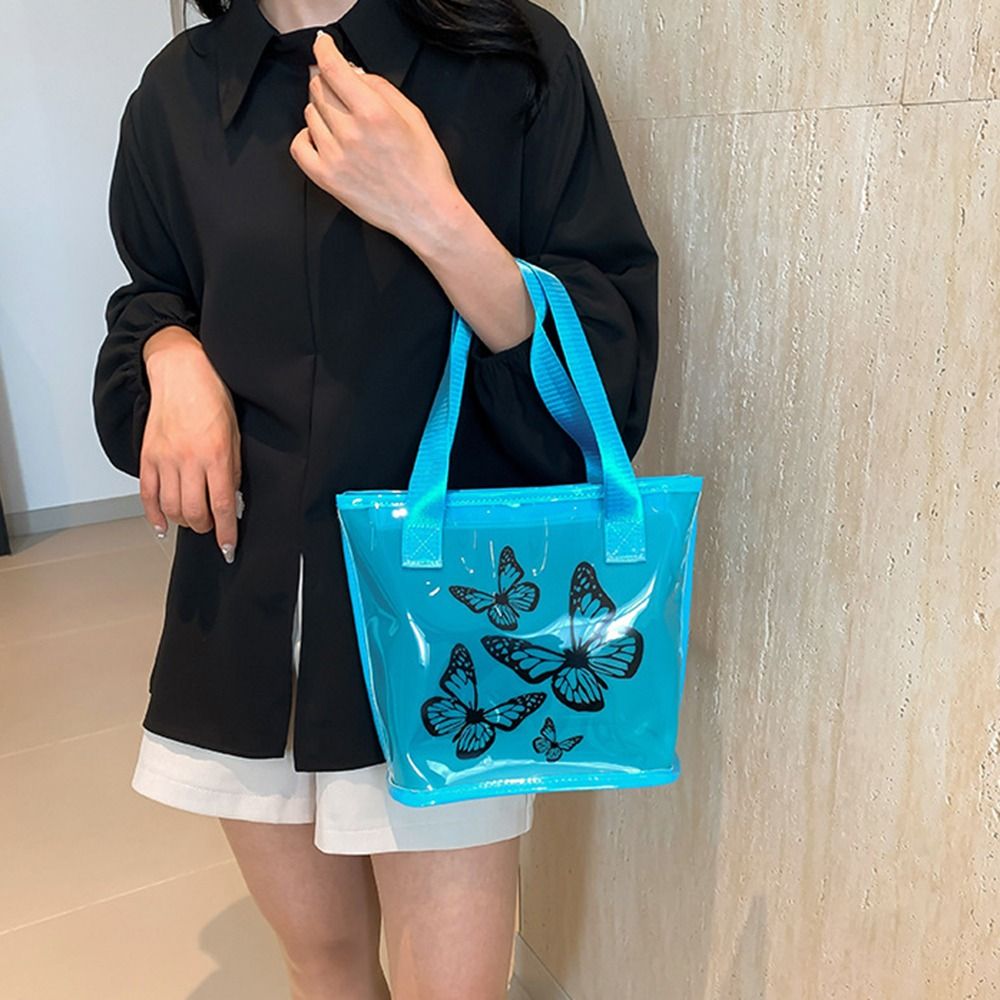 Tas Tote Transparan Motif Kupu - Jelly Bag Clear Pvc ulasan dan harga