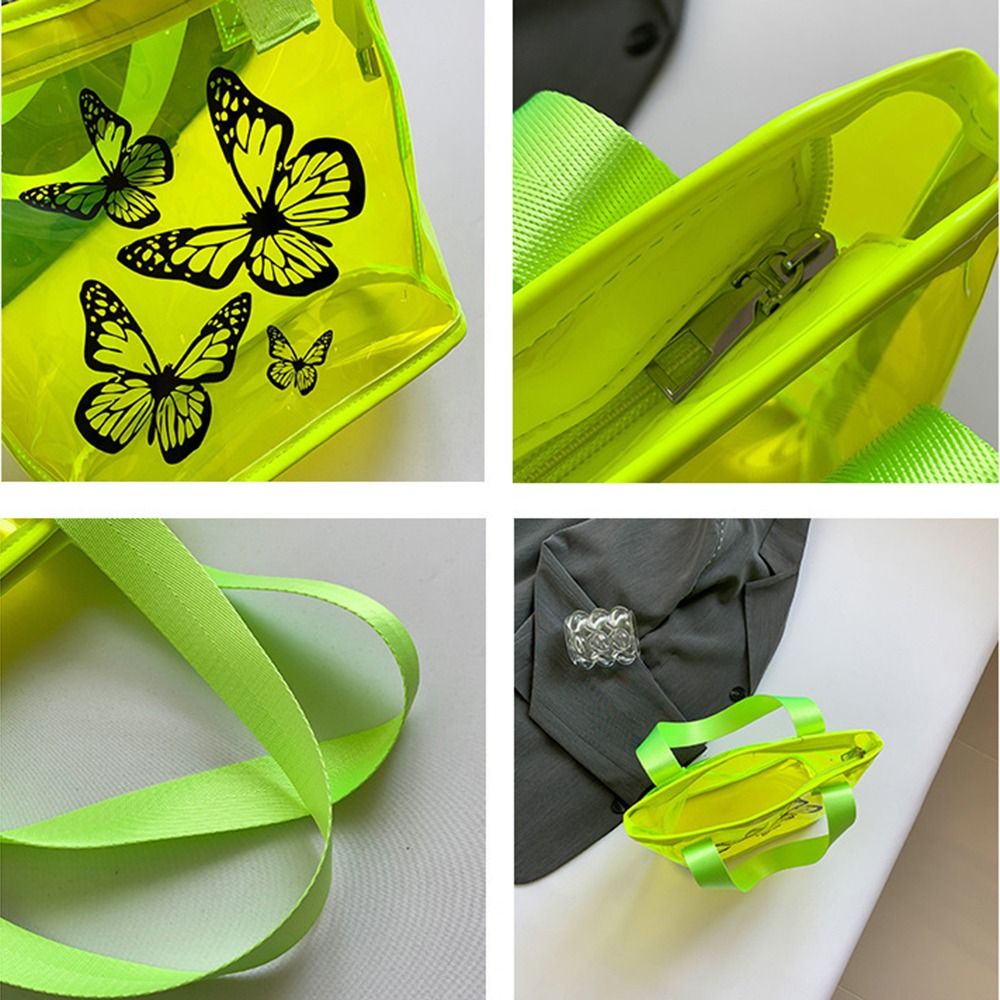 Tas Tote Transparan Motif Kupu - Jelly Bag Clear Pvc ulasan dan harga