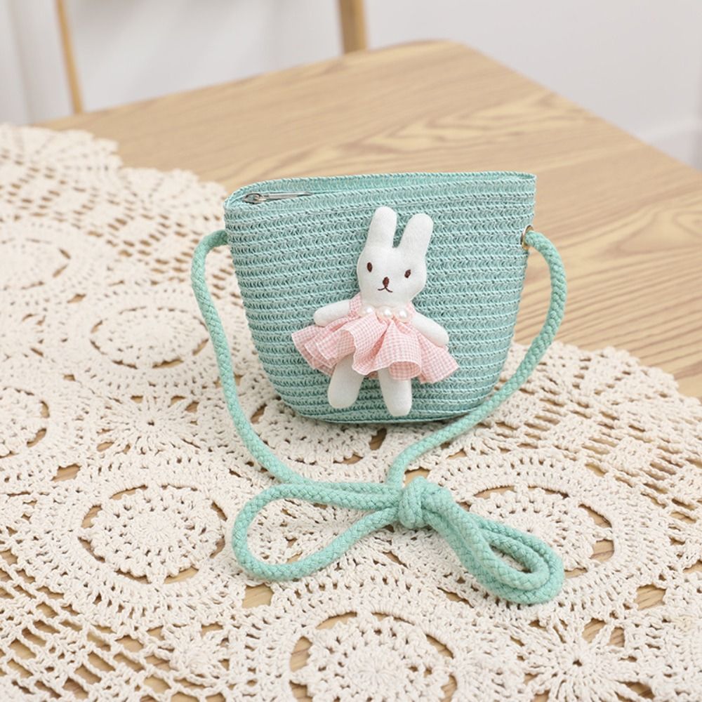 Tas Jerami Mini Kelinci Kartun - Woven Straw Bag ulasan dan harga