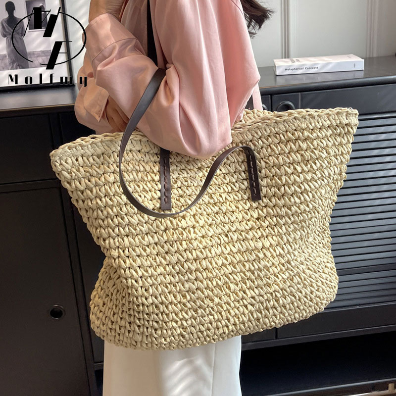 Tas Tote Anyaman Jerami, Tas T - Woven Straw Bag ulasan dan harga