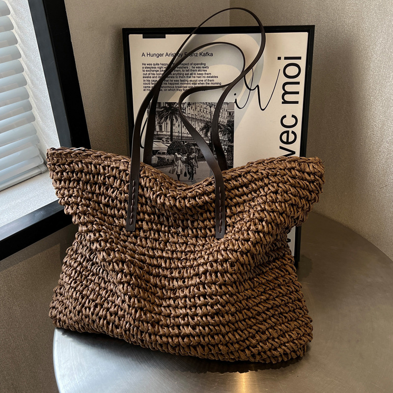 Tas Tote Anyaman Jerami, Tas T - Woven Straw Bag ulasan dan harga