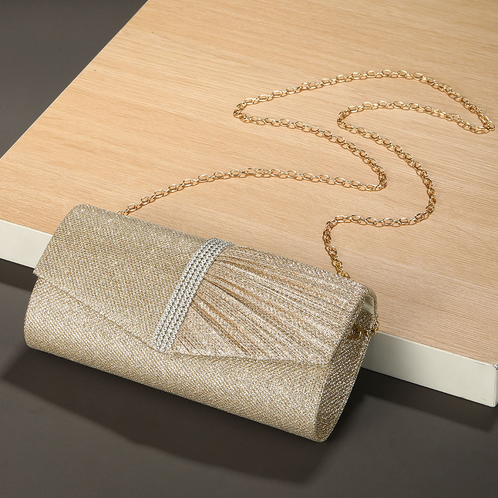 Tas malam berlipit dengan bord - Women Bags Gold ulasan dan harga